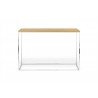 TemaHome Gleam Wood Top Console in Light Oak & Chrome - Front