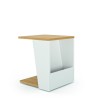 TemaHome Albi Side Table in Light Oak & White - Back Angled