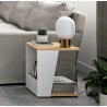 TemaHome Albi Side Table in Light Oak & White - Lifestyle 