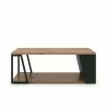 TemaHome Albi Coffee Table in Walnut & Black - Front - TemaHome Albi Coffee Table in Walnut & Black - Front