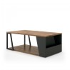 TemaHome Albi Coffee Table in Walnut & Black - Angled