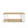 TemaHome Albi Coffee Table in Light Oak & White - Front - TemaHome Albi Coffee Table in Light Oak & White - Front