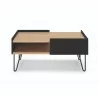 TemaHome Nina Coffee Table in Light Oak & Pure Black - Front - TemaHome Nina Coffee Table in Light Oak & Pure Black - Front