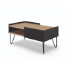 TemaHome Nina Coffee Table in Light Oak & Pure Black - Cabinet Door Angled