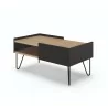 TemaHome Nina Coffee Table in Light Oak & Pure Black - Cabinet Door Angled - TemaHome Nina Coffee Table in Light Oak & Pure Black - Cabinet Door Angled