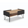 TemaHome Nina Coffee Table in Light Oak & Pure Black - Angled View