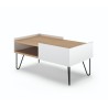 TemaHome Nina Coffee Table in Light Oak & Pure White - Cabinet Angled View