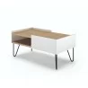 TemaHome Nina Coffee Table in Light Oak & Pure White - Cabinet Angled View - TemaHome Nina Coffee Table in Light Oak & Pure White - Cabinet Angled View