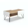 TemaHome Nina Coffee Table in Light Oak & Pure White - Shelf Angled View - TemaHome Nina Coffee Table in Light Oak & Pure White - Shelf Angled View