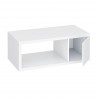 TemaHome Berlin Coffee Table in Pure White - Angled with Opened Cabinet