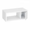 TemaHome Berlin Coffee Table in Pure White - Angled with Opened Cabinet - TemaHome Berlin Coffee Table in Pure White - Angled with Opened Cabinet
