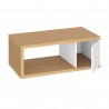 TemaHome Berlin Coffee Table in Pure White with Plywood Edge - Angled and Opened Cabinet