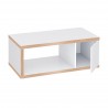 TemaHome Berlin Coffee Table in Oak & Pure White - Angled with Opened Cabinet