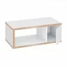 TemaHome Berlin Coffee Table in Oak & Pure White - Angled with Opened Cabinet - TemaHome Berlin Coffee Table in Oak & Pure White - Angled with Opened Cabinet