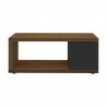 TemaHome Berlin Coffee Table in Walnut & Pure Black - Front - TemaHome Berlin Coffee Table in Walnut & Pure Black - Front