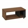 TemaHome Berlin Coffee Table in Walnut & Pure Black - Angled with Opened Cabinet - TemaHome Berlin Coffee Table in Walnut & Pure Black - Angled with Opened Cabinet
