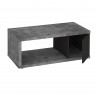TemaHome Berlin Coffee Table in Concrete Look & Pure Black - Angled with Opened Cabinet