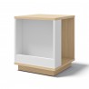 TemaHome Ella Side Table 40 in Melamine Light Oak & Pure White - Corner Edge 
