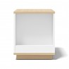 TemaHome Ella Side Table 40 in Melamine Light Oak & Pure White - Shelf Side