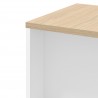 TemaHome Ella Side Table 40 in Melamine Light Oak & Pure White - Tabletop Detail