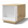 TemaHome Ella Side Table 70 in Melamine Light Oak & Pure White - Shelf Angled
