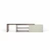 TemaHome Move Tv Table in Walnut & Matte Grey - Front and Extended - TemaHome Move Tv Table in Walnut & Matte Grey - Front and Extended