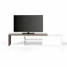 TemaHome Move Tv Table in Walnut & Pure White - Front with TV - TemaHome Move Tv Table in Walnut & Pure White - Front with TV