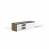 TemaHome Move Tv Table in Walnut & Pure White - Angled - TemaHome Move Tv Table in Walnut & Pure White - Angled