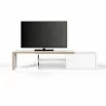 TemaHome Move Tv Table in Pure White with Plywood Edge - Front with TV - TemaHome Move Tv Table in Pure White with Plywood Edge - Front with TV