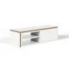 TemaHome Move Tv Table in Pure White with Plywood Edge - Angled - TemaHome Move Tv Table in Pure White with Plywood Edge - Angled