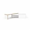 TemaHome Move Tv Table in Pure White with Plywood Edge - Angled and Folded - TemaHome Move Tv Table in Pure White with Plywood Edge - Angled and Folded