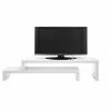 TemaHome Cliff Tv Bench in Pure White - Front with TV  - TemaHome Cliff Tv Bench in Pure White - Front with TV 