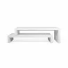 TemaHome Cliff Tv Bench in Pure White - Front - TemaHome Cliff Tv Bench in Pure White - Front