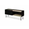 TemaHome Nina TV Table in Light Oak & Pure Black - Angled View - TemaHome Nina TV Table in Light Oak & Pure Black - Angled View