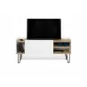 TemaHome Nina TV Table in Light Oak & Pure White - Front with TV - TemaHome Nina TV Table in Light Oak & Pure White - Front with TV