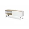 TemaHome Nina TV Table in Light Oak & Pure White - Front Angled - TemaHome Nina TV Table in Light Oak & Pure White - Front Angled