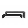 TemaHome Cliff Tv Bench in Concrete Look & Pure Black - Front Unextended - TemaHome Cliff Tv Bench in Concrete Look & Pure Black - Front Unextended