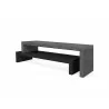 TemaHome Cliff Tv Bench in Concrete Look & Pure Black - Angled Unextended - TemaHome Cliff Tv Bench in Concrete Look & Pure Black - Angled Unextended