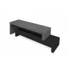 TemaHome Cliff Tv Bench in Concrete Look & Pure Black - Top Angled and Extended - TemaHome Cliff Tv Bench in Concrete Look & Pure Black - Top Angled and Extended