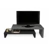 TemaHome Cliff Tv Bench in Concrete Look & Pure Black - Front with TV - TemaHome Cliff Tv Bench in Concrete Look & Pure Black - Front with TV