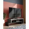 TemaHome Cliff Tv Bench in Concrete Look & Pure Black - Lifestyle 1 - TemaHome Cliff Tv Bench in Concrete Look & Pure Black - Lifestyle 1
