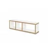 TemaHome Berlin TV Stand in Pure White with Plywood Edge - Angled - TemaHome Berlin TV Stand in Pure White with Plywood Edge - Angled