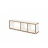 TemaHome Berlin TV Stand in Pure White with Plywood Edge - Back Angled - TemaHome Berlin TV Stand in Pure White with Plywood Edge - Back Angled