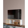 TemaHome Berlin TV Stand in Pure White with Plywood Edge - Lifestyle