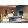 TemaHome Berlin TV Stand in Pure White with Plywood Edge - Lifestyle - TemaHome Berlin TV Stand in Pure White with Plywood Edge - Lifestyle