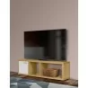 TemaHome Berlin TV Stand in Pure White with Walnut - Lifestyle - TemaHome Berlin TV Stand in Pure White with Walnut - Lifestyle