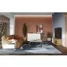 TemaHome Berlin TV Stand in Pure White with Walnut - Lifestyle - TemaHome Berlin TV Stand in Pure White with Walnut - Lifestyle