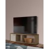 TemaHome Berlin TV Stand in Pure White with Oak - Lifestyle