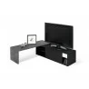 TemaHome Move Tv Table in Concrete Look & Pure Black - Top Angled And Folded - TemaHome Move Tv Table in Concrete Look & Pure Black - Top Angled And Folded