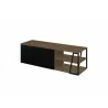 TemaHome Albi TV Table in Walnut & Black - Angled View - TemaHome Albi TV Table in Walnut & Black - Angled View